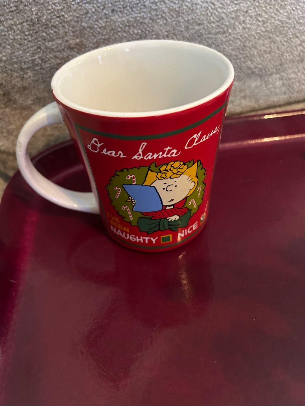 Peanuts Red 'Dear Santa' Holiday Ceramic Mug